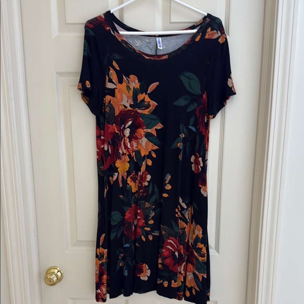 Korsis Floral Black Dress M